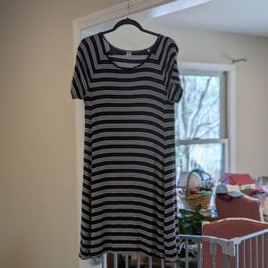 Striped Navy and White Dress